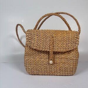 Woven Straw Crossbody Bag - Natural
